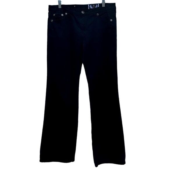 Premium Denim Women's Size 14 Black Straight Leg Cut Cotton Blend Jeans - Picture 1 of 13